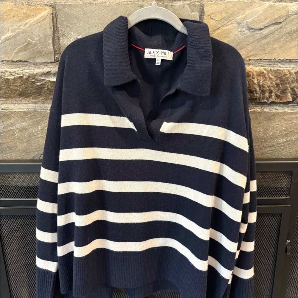 Alex Mill Women's Sweater in Navy and Cream Stripes